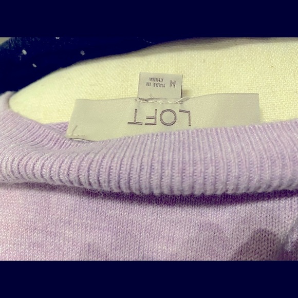 EUC LOFT Lavender Soft Sweater. Size Medium - Picture 3 of 3